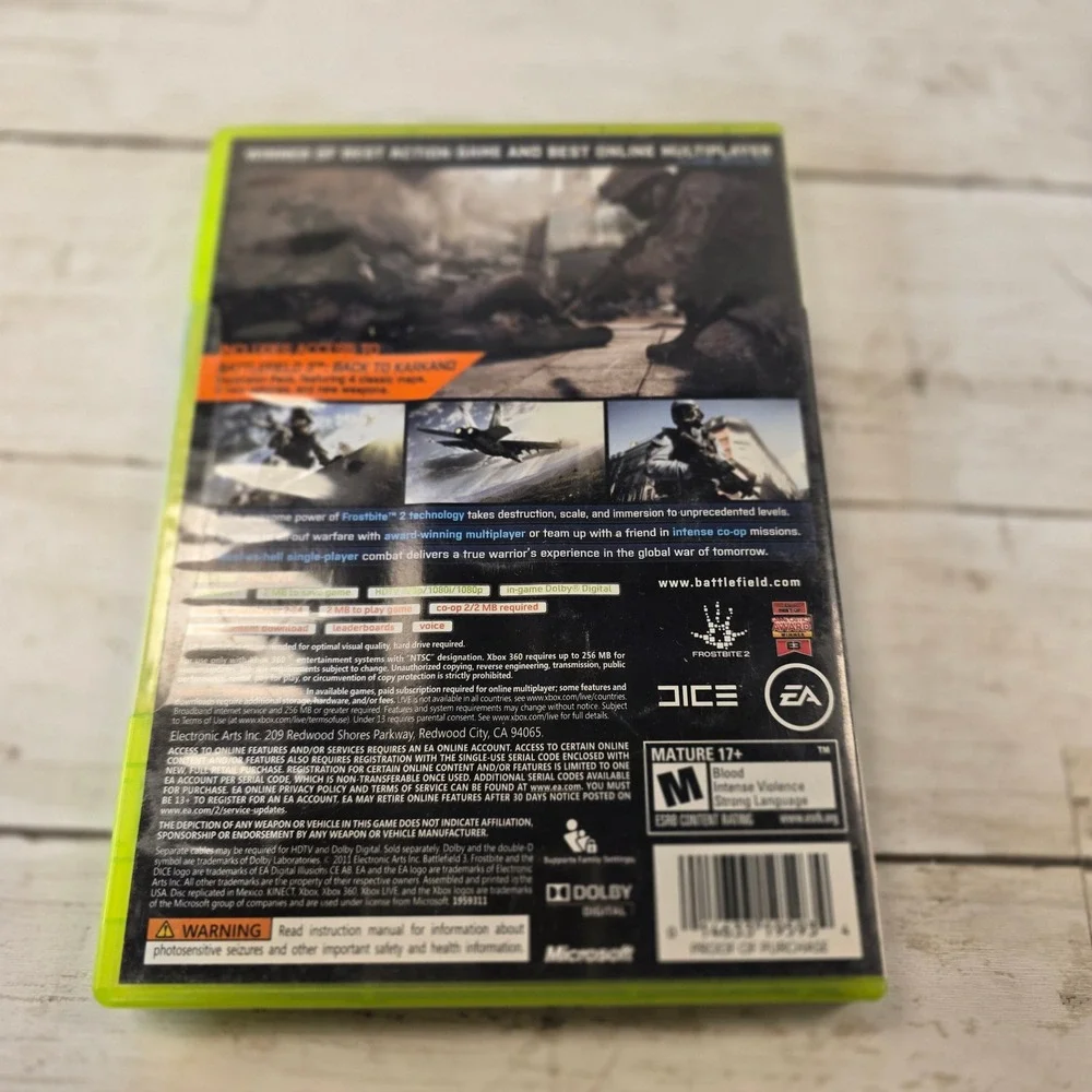 Battlefield 3 Limited Edition Xbox 360 EA DICE 2-Disc Set Shooter Video Game
